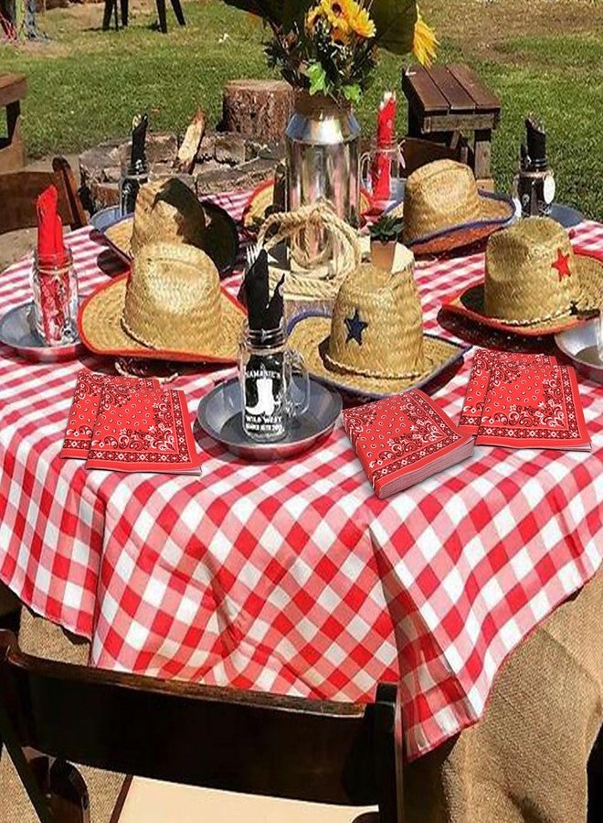 Gift Boutique 100 Red Bandana Napkins Western Lunch Disposable Paper Decorative Bandana Paisley Print Luncheon Napkin for Cowboy Barnyard - Image 4